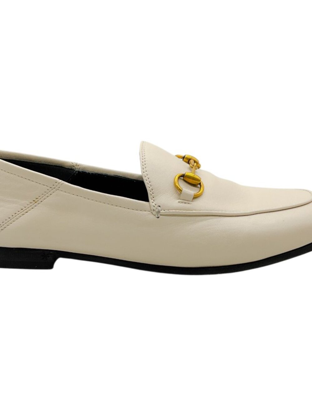 Gucci Mystic White Leather Brixton Horsebit Loafers - Picture 2 of 6